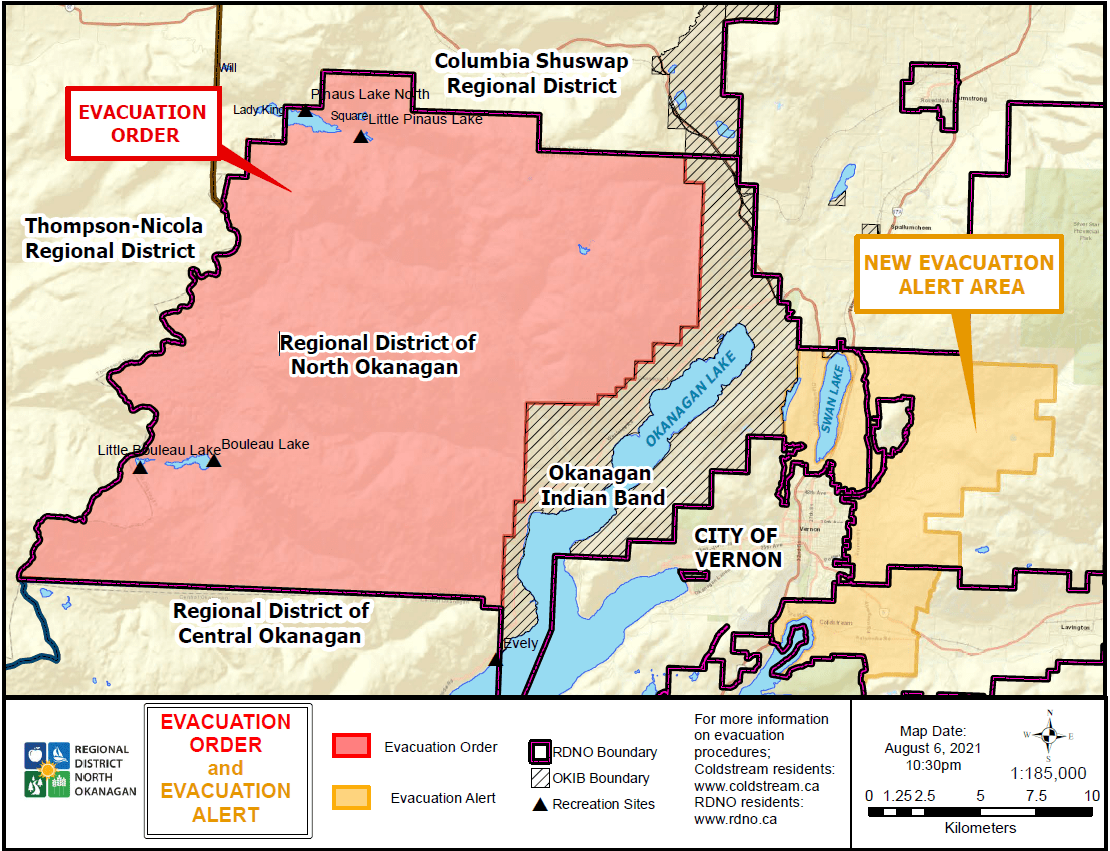 Map of Evacuation Order and Alert area