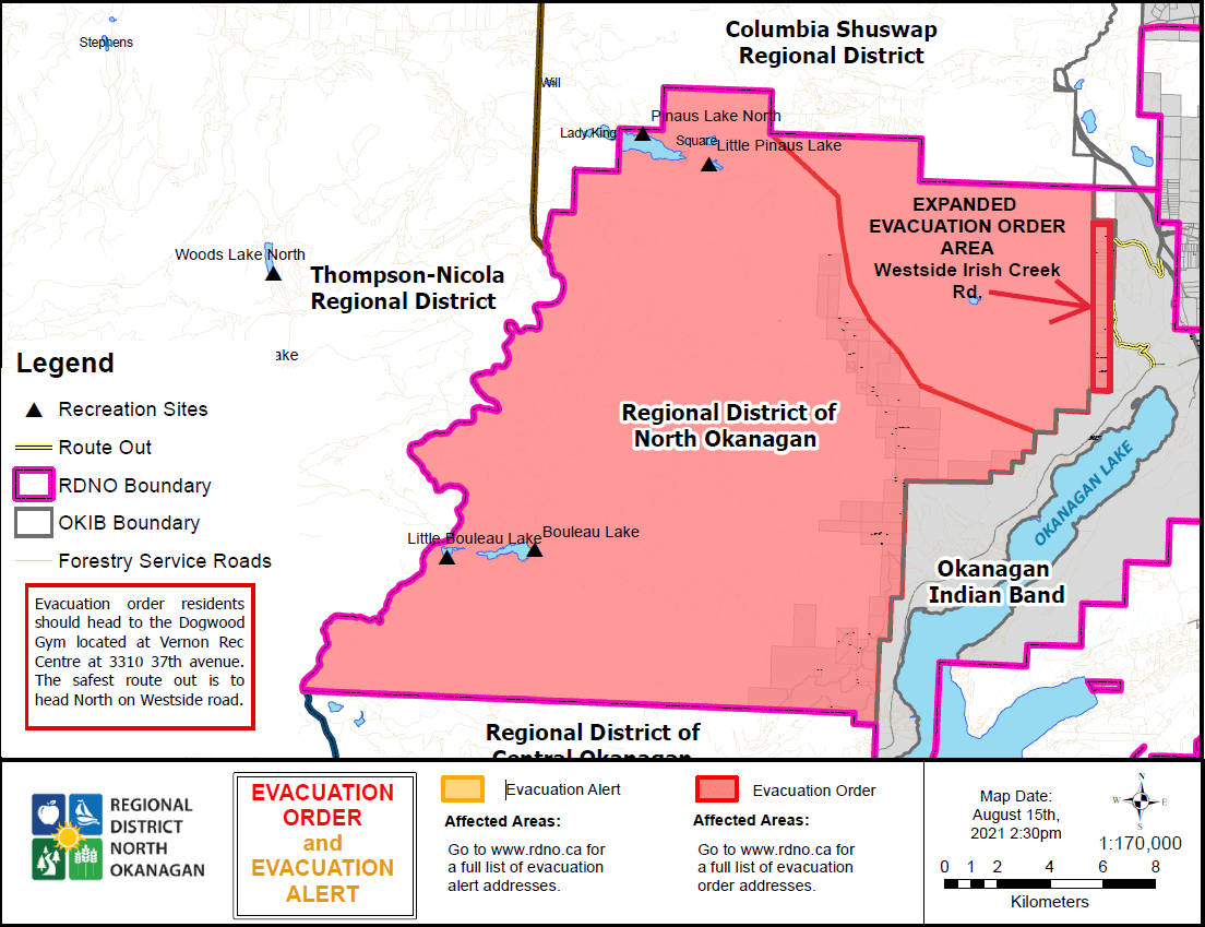 Map of Evacuation Order and Alert area
