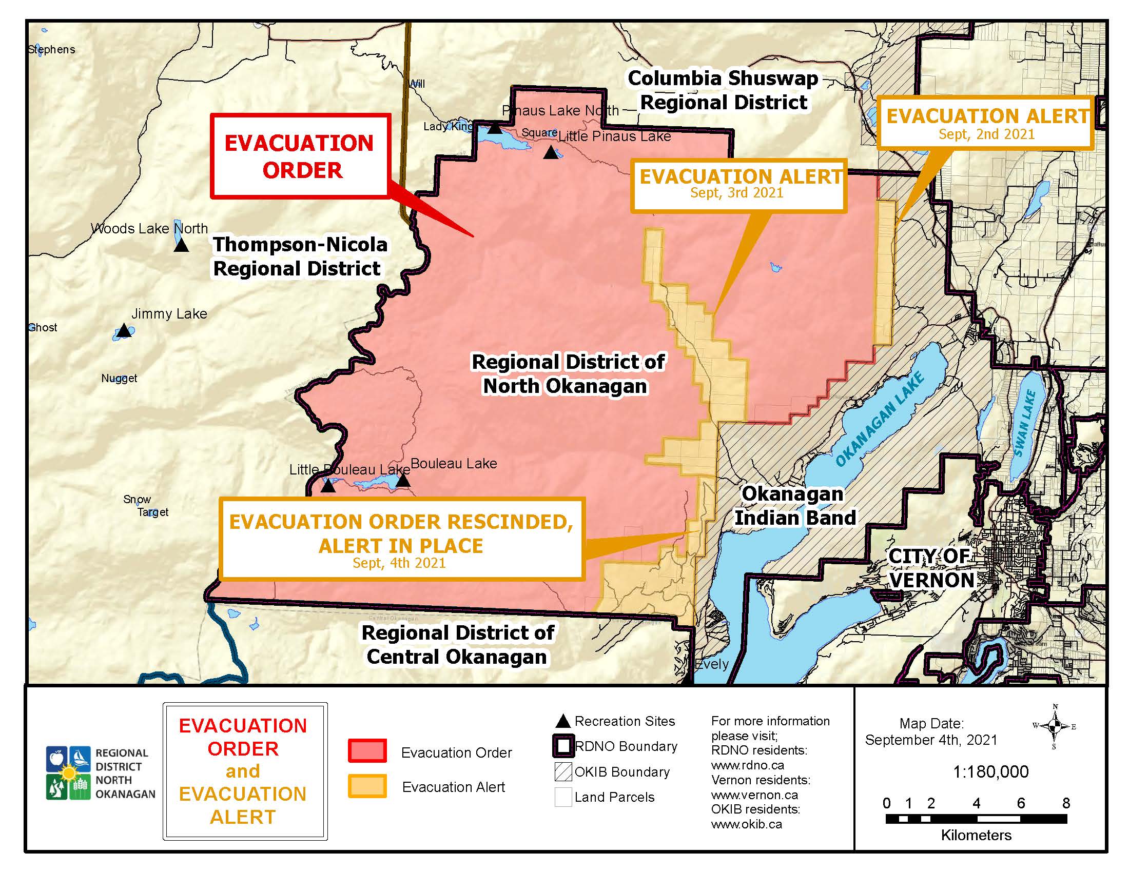 Map of Evacuation Order and Alert area