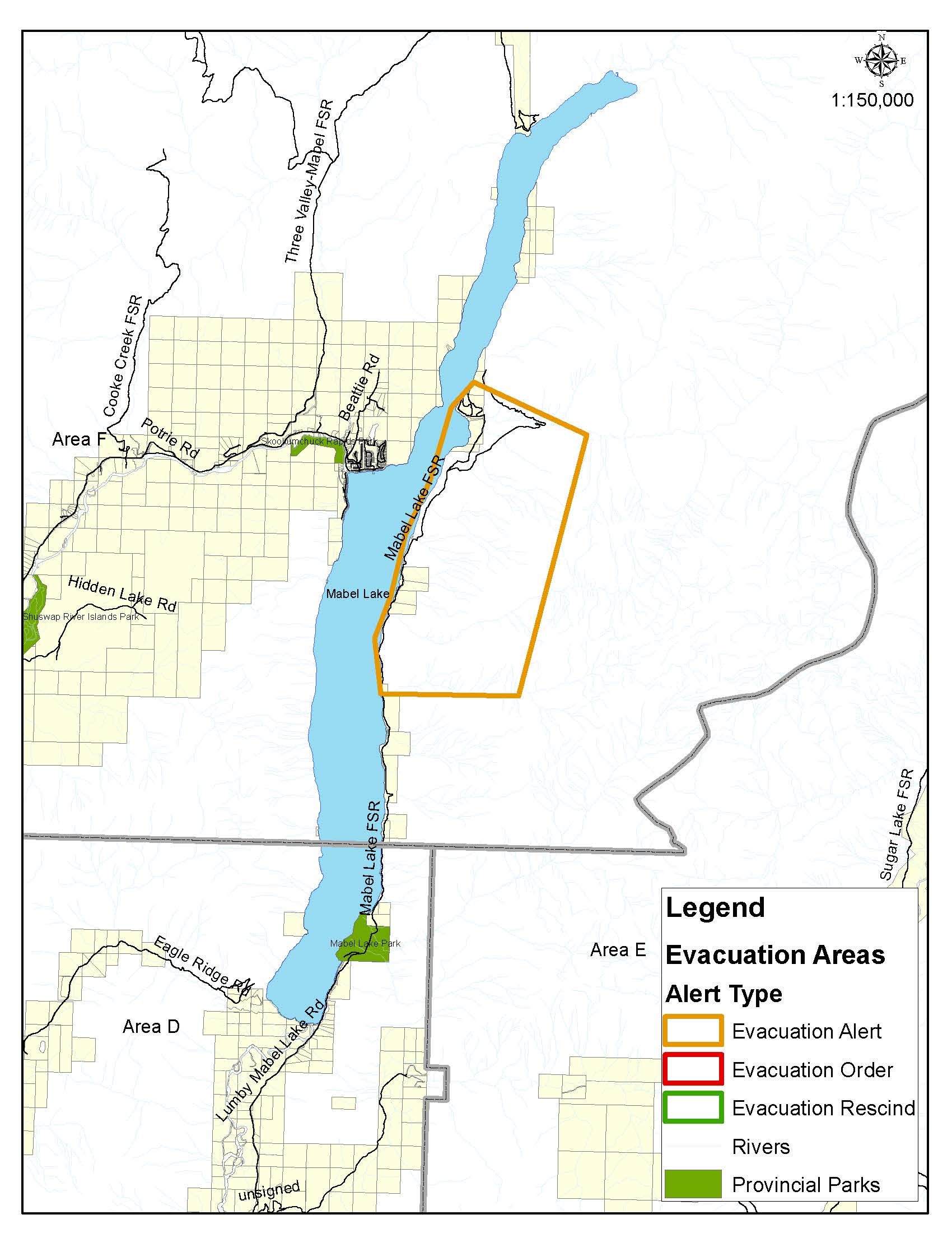 Evacuation Area at Mabel Lake