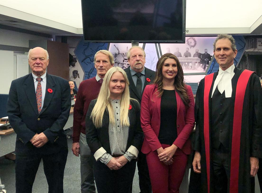 Electoral area directors pose with Judge Guild after swearing in ceremony